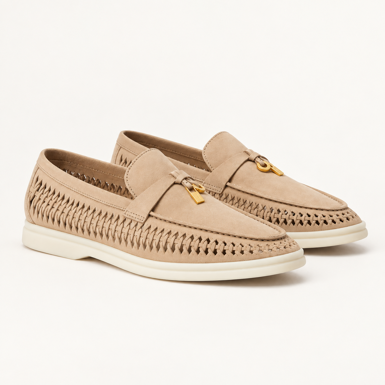 The Aureline Loafers pair in warm sand with tonal stitching